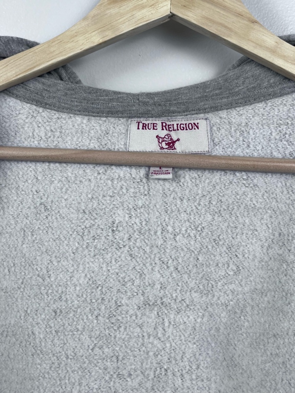 True Religion Boys Full Zip Fleece Hoodie with Paint Drip Logo Size L; School - Picture 6 of 13